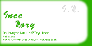ince mory business card
